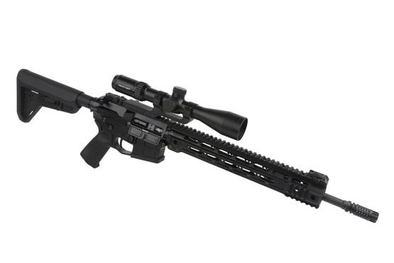 The Primary Arms 3-9 duplex scope attached to an AR-15 for hunting or plinking
